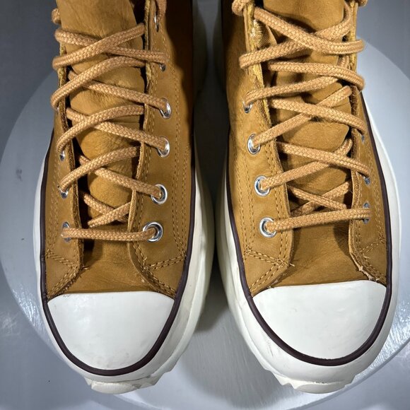 Converse Run Star Mens Size 11.5 Hike Platform Shoes Brown Leather Sneakers High - Picture 4 of 12